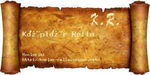 Káplár Rella névjegykártya